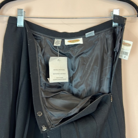 Talbots Midi Wool Pleated Black Skirt Size 8 - Picture 4 of 6